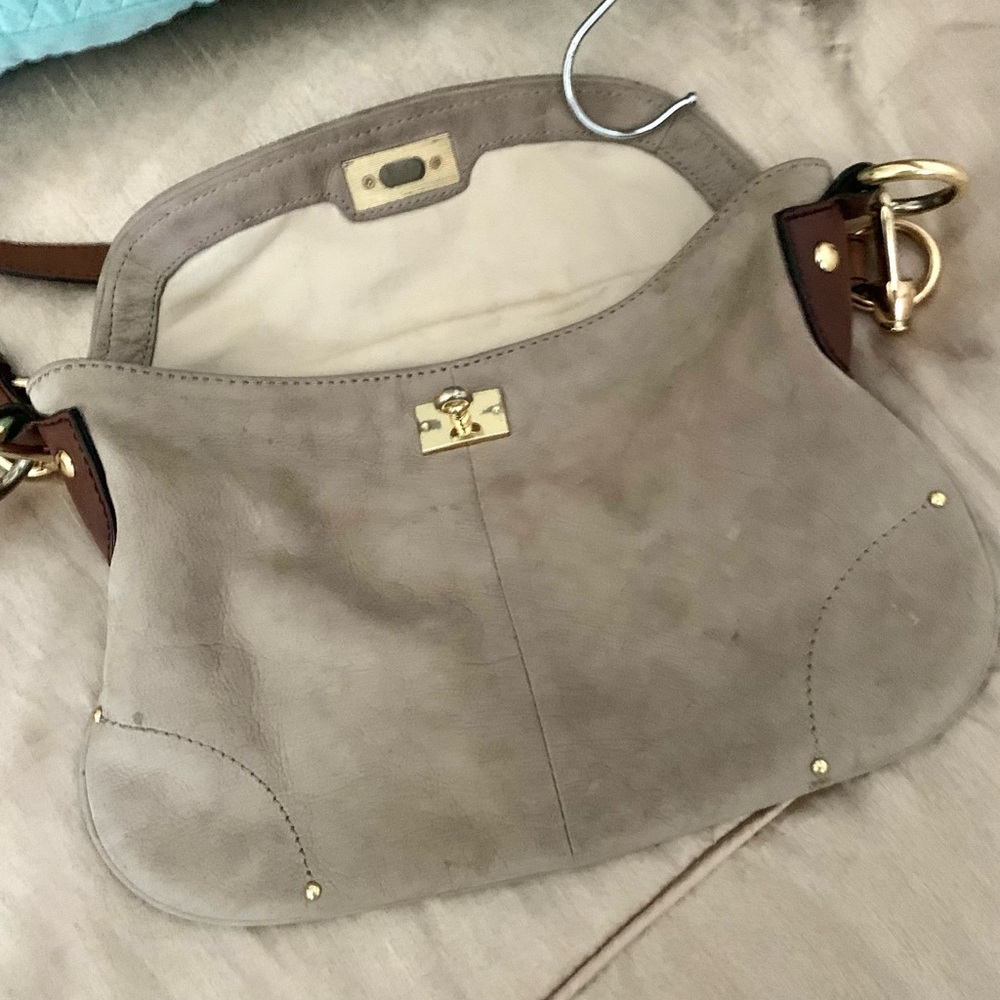 JCrew Suede Leather Gold Crossbody Shoulder Bag - Picture 8 of 11